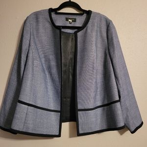 Talbots Navy Tipped Collarless Blazer 18w